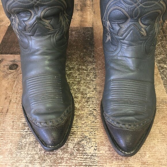 Tony Lama Vintage Gold Label Teju Lizard Wingtip Cowboy Boots Mens 9 D - Picture 9 of 12